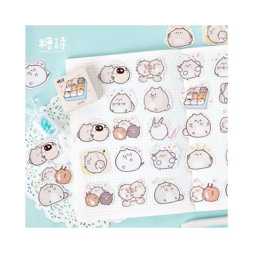 45Pcs/Box Cute Cartoon Mouse Stickers Scrapbooking Diary Decorative School Stationery Planner Notebook Handmade Materials