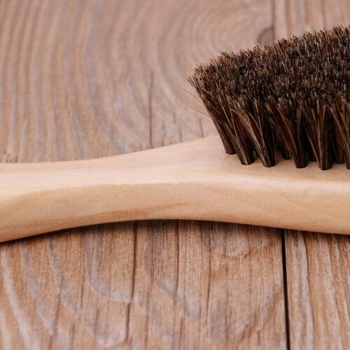 Genuine Horsehair Brush Boot Shoe Shine Cleaner Polish Overcoat Won`t Damage HX6D