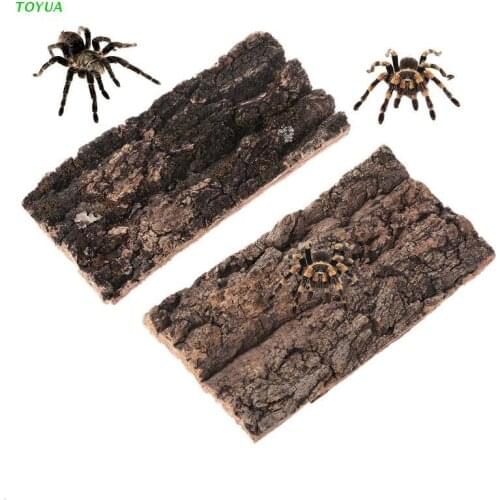 1XCC Natural Rodent Reptile Habitat Decoration Lizard Spider Hide Climbing Tree Bark Platform