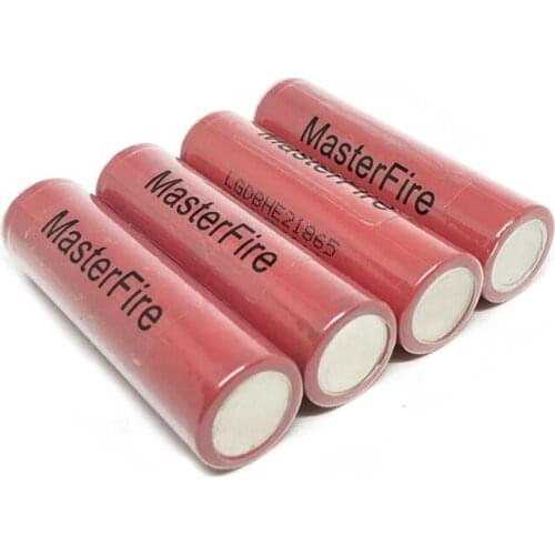 MasterFire 20pcs/lot Original ICR18650HE2 2500mah lithium 18650 battery HE2 rechargeable e-cigs batteries cell 30A + Point Head