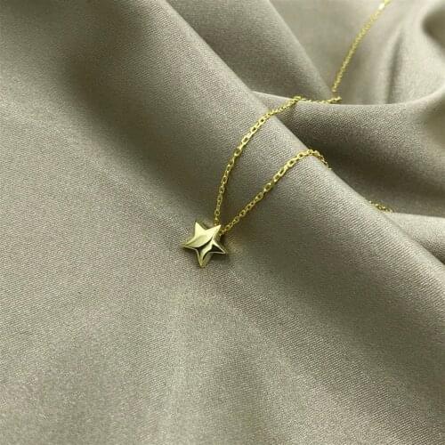 Rodhium / Gold / Rose covering Plated Design Star Necklace 925 SILVER
