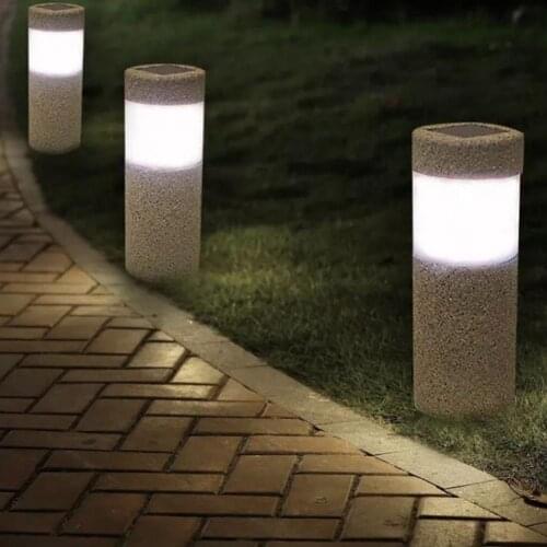Sand-blasting Solar Lawn Light, 1 Pack Outdoor Solar Garden Lights Waterproof LED Solar Bollard Lights Solar Landscape Lights