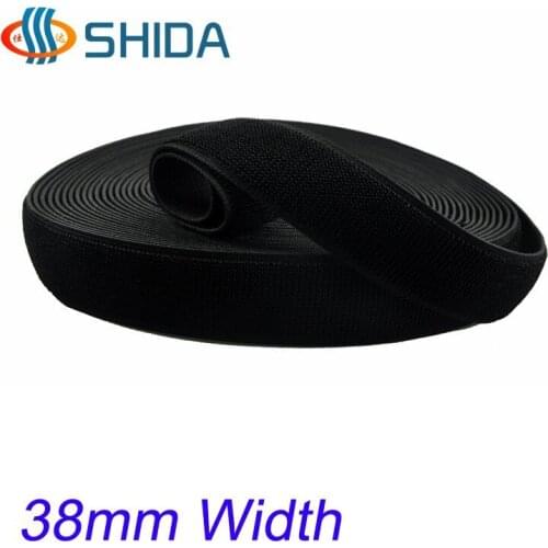 Wholesale Professional 38mm Width 20yards/roll Black Stretch Elastic Loop Tape