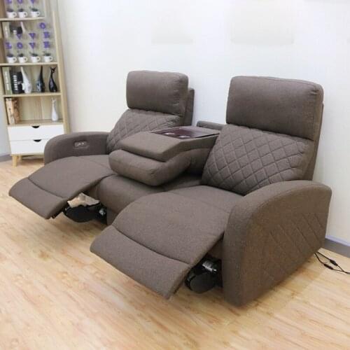 Reclinable fabric sofa space capsule multi-function sofa chair three-seater home folding sofa