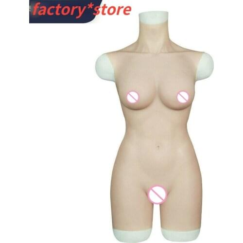 Silicone Half Body Suit C Cup Breast Fake Breast Casual Dresser Easy Dressing Queen