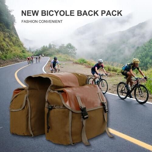 New Motorbike Touring Saddle Bag Motorcycle Autobike Saddlebag Durable Canvas Bike Bicycle Rear Seat Bag Large Capacity Box