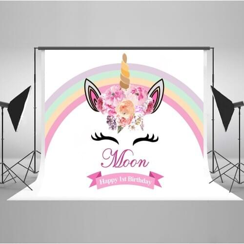 VinylBDS Unicorn Birthday Photography Backdrop Twinkle Twinkle Little Star Pink Backgrounds For Photo Studio Princess Backdrop