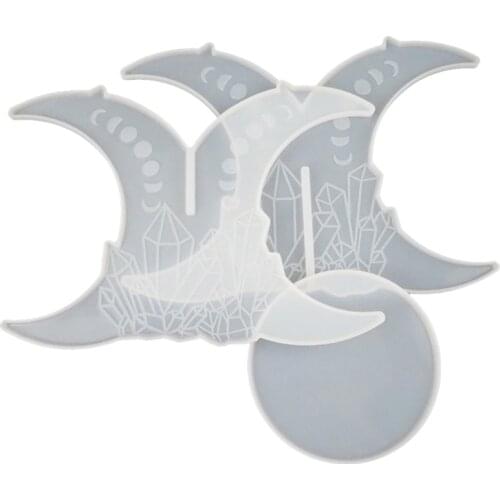 Castle Lunar Eclipse Flower Pot Stand Crystal Epoxy Resin Mold Flowerpot Organizer Planter Rack Casting Silicone Mould