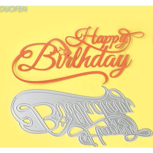 1pc Happy Birthday stencil metal Cutting die for DIY craft projects Scrapbook Paper Album Papercraft greeting cards decorations