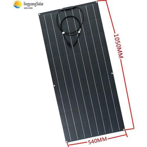 100W solar panel made of the best ETFE materials semi-flexible solar cell to power the 12v battery