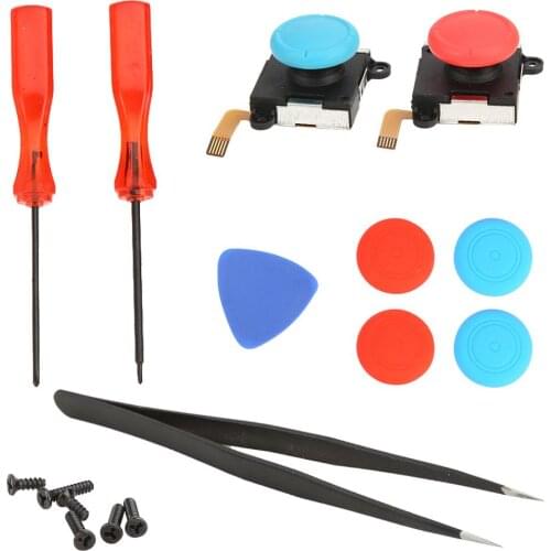 16Pcs Joystick Thumb Stick Sensor Replace Fix Repair Tool Kit for Switch Joy-Con