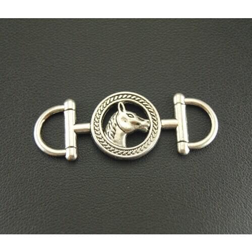 20 pcs Silver Color Bronze Horse Connectors DIY Metal Bracelet Necklace Jewelry Findings A825