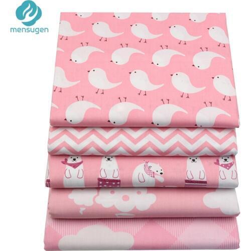 50*160cm Pink Cartoon Cotton Fabric For Patchwork Quilts Pillows Baby BeddingTextile And Quilting Crafts Material