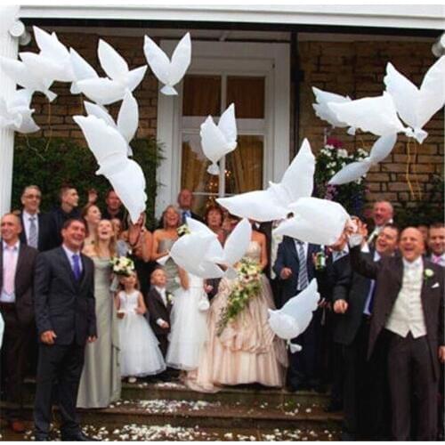 50pcs Big Size 105x50cm Helium Pigeon Wedding Balloon Eco Flying White Dove Balloon for Party Decoration White Pigeon Balloon