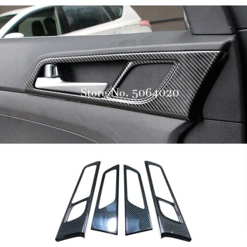 ABS Carbon fibre For Hyundai Tucson 2015 2016 2017 2018 2019 2020 Car inner door Bowl protector frame Cover Trim Car Styling