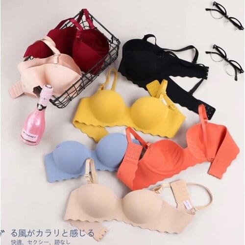 Seamless Bra No Wire Women Underwear Push Up Bras Female Girls Small Cup Crimp Breathable Onepiece Brassiere