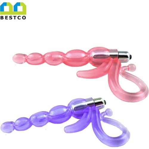 BESTCO Anal Beads Vibrators Handle Ring Butt Plug Stimulator G-spot Prostate Massage Adult Erotic Sex Toys for Women Gay Couple