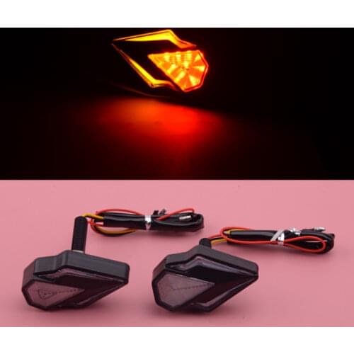 CITALL Universal 2pcs Dynamic Flowing Sequential Motorcycle Flush Mount LED Turn Signal DRL Blinker Light Lamp Indicator Red