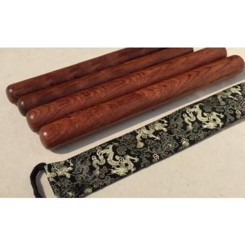 Rose wood tai chi rods Wooden tai chi ruler kung Fu training stick fitness rod Martial Arts health exercise bar 48cm*4.6cm