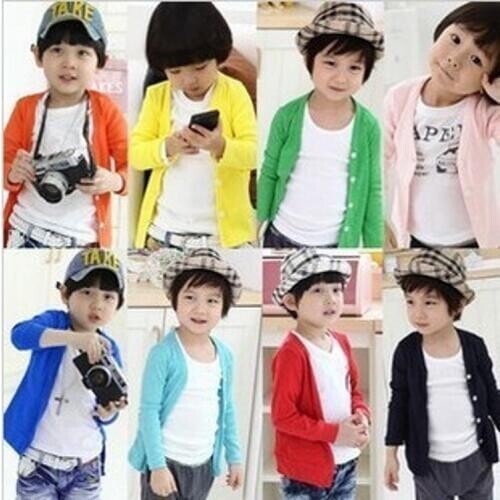 Hot & new Autumn Spring cotton kids sweater candy-colored cardigan boys girls cardigan children outwear