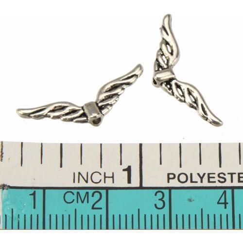 Diy charms beads for jewelry making dangles suspension angel wings vintage silver alloy fashion jewelry findings 21*7*3mm 100pcs