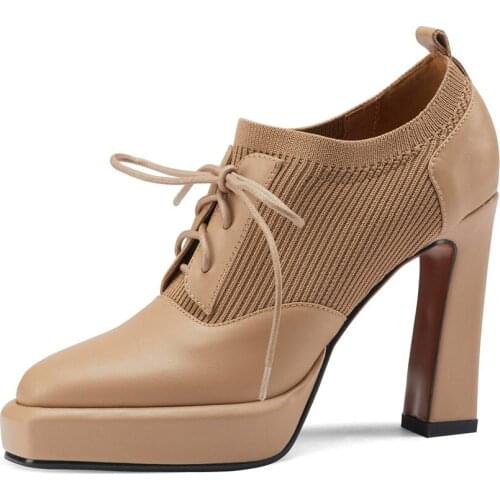 Elegant Ankle Boots Womens Cow Leather Platform High Heels Party Pumps Boots Block Wedding Nightclub Shoes 34 35 36 37 38 39