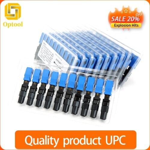 Free 100PCS/box 0.3dB SC UPC Fiber Optic Fast Connector 100 SC FAST connector blue fibra FTTH single mode SC quick connector