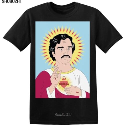 Pablo Escobar Saint Jesus Mary Portrait Mens T-shirt Cartoon t shirt men New Fashion tshirt Loose Size top shubuzhi sbz3416