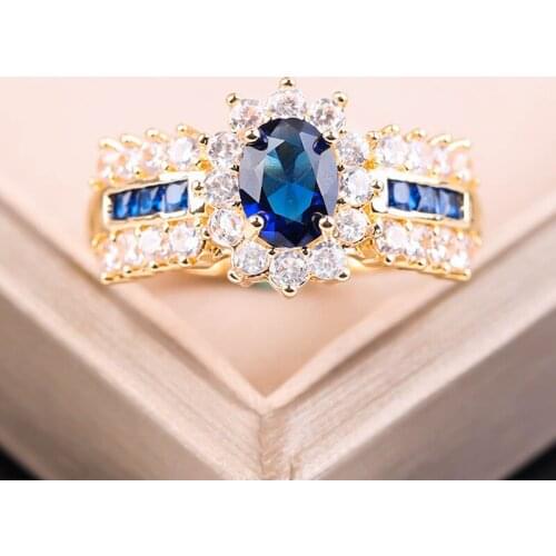 Exquisite Zirconia Pave Rings For Women Jewelry Ladies Accessories Ring Gold Color Engagement Rings Bague Femme Anillos Mujer