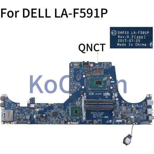KoCoQin Laptop motherboard For DELL Precision 15 7530 Mainboard QNCT DAP10 LA-F591P