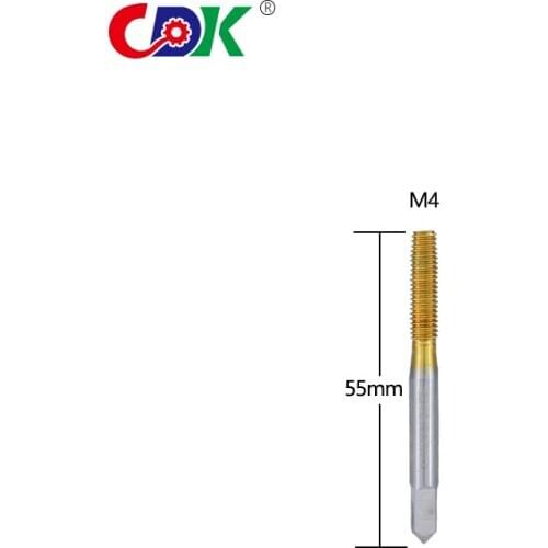 1Pcs M4 Roll Form Tap Ti-coated HSS Right Hand Tap Drill Hand Tools Screw Thread Metric Plug Taps