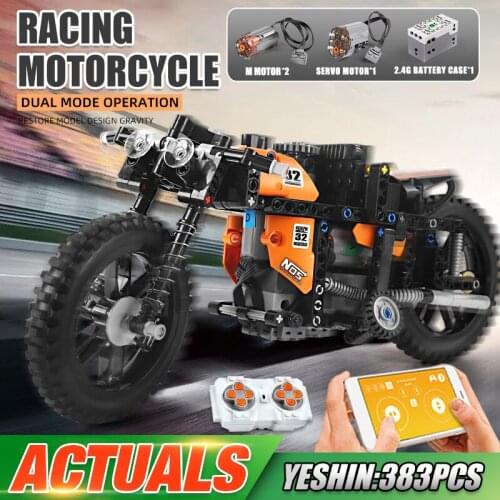 MOULD KING 23005 High-Tech Car MOC-17249 APP RC Motorized Fast Racing Motorcycle Building Block Brick Kids Christmas Toys Gift