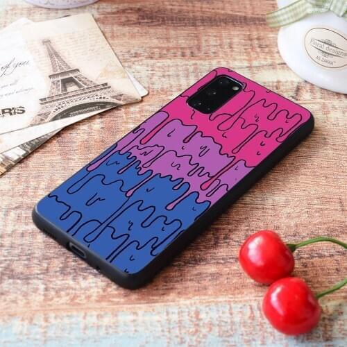 For Samsung Galaxy Pastel Kawaii Melting Bisexual Pride LGBTQ Design Soft TPU border Samsung Galaxy Case