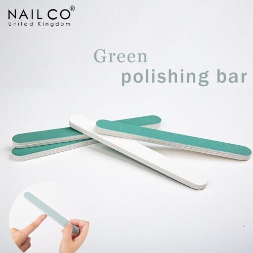 NAILCO Nail Buffers File Green Nail File Buffer Sponge Sanding Block Pedicure Manicure Polishing Tools For Salon Nail Art