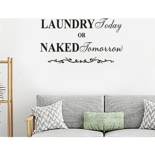 Wall Decal Laundry Room Lettering Wall Sticker Laundry Store Wall Poster Wall Mural Laundry Room Decoration AY1324
