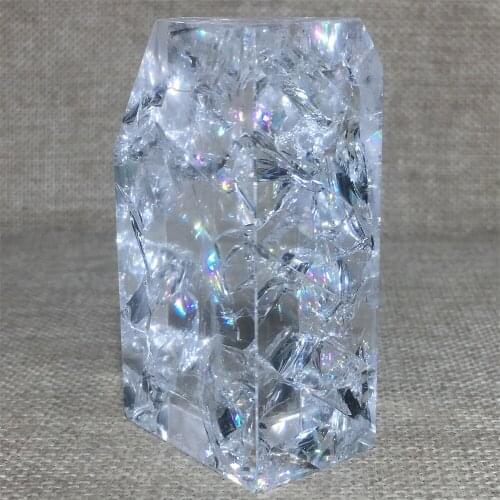 Natural Clear Crackle Quartz Crystal Witchcraft Specimen Fashion Ornament Feng Shui Healing White Gemstone Wand Home Decor