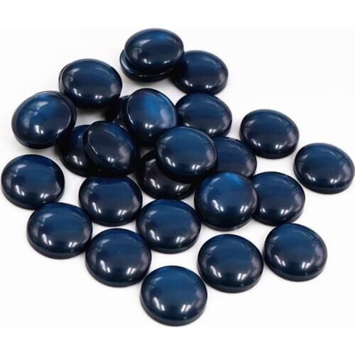 New Fashion 40pcs 12mm Dark Blue Color Flat back Resin Cabochons Cameo -F7-66