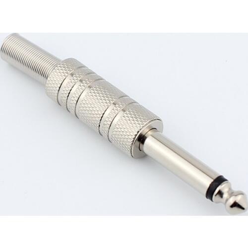 5pcs DIY Assembly 6.35mm 6.5mm 1/4 " Mono audio Plug Male Microphone Plug for Mono Audio Jack Socket wire solder type