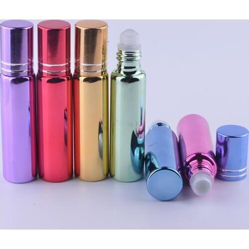 10ML Refillable Empty Roller Ball Bottle Glass Essential Oil Perfume Container