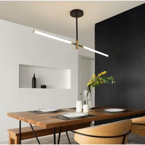 TCY LED Pendant Lamp For Kitchen Office Modern Minimalist Copper Black Chandelier Lighting Dining Room Table Home Decor Lighting