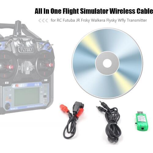 All In One RC Flight Simulator Wireless Cable for Futuba JR Frsky Walkera Flysky Wfly RC Transmitter