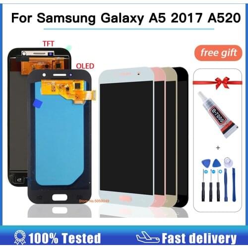 AMOLED A520F lcd Screen For Samsung Galaxy A5 2017 A520 LCD Display Touch Screen Digitizer Assembly For Samsung SM-A520F Replace