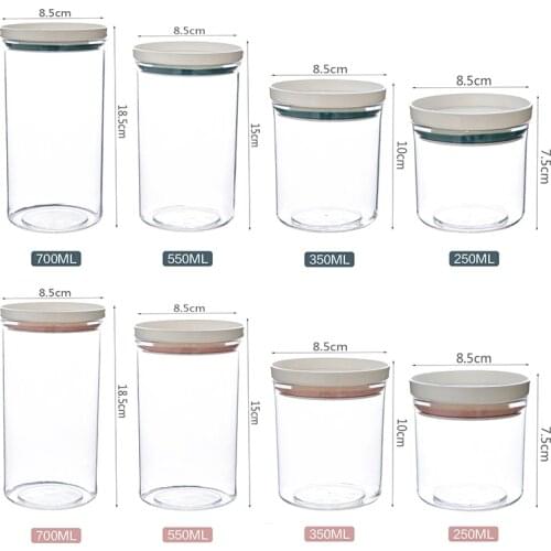1PCS Japanese-style Kitchen Food Dry Food Grains Transparent Plastic Storage Tank Sealed Tank Storage Box Food Storage Box