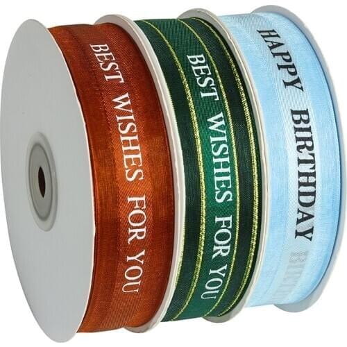2.5cm Phnom Penh polyester snow gauze Ribbons 50yard/lot diy baking cake shop decoration ribbon box gift flower packaging ribbon