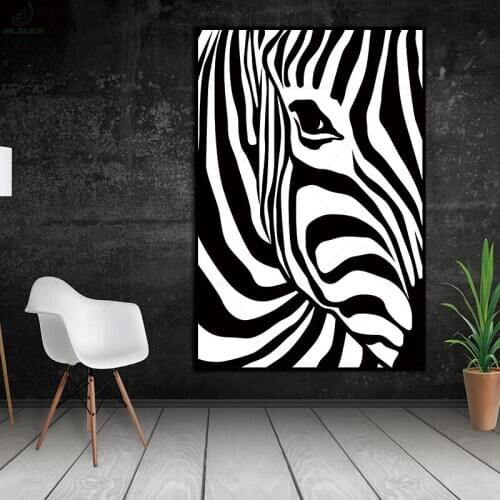 Abstract Wall Art Print Canvas Pictures Minimalism Animal Zebra Stripes Detail For Living Room Home Decor Canvas Painting Poster