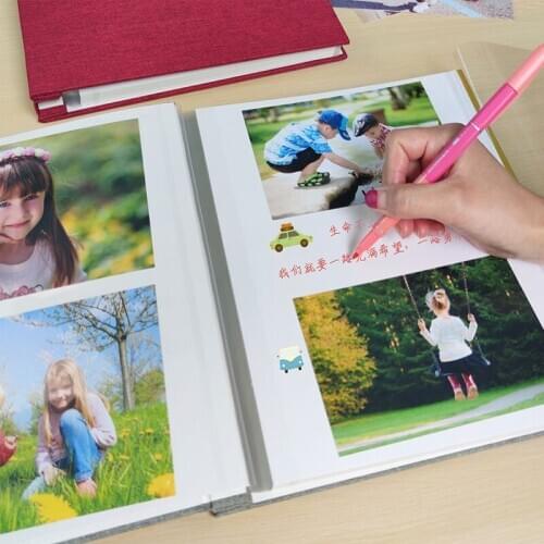 Linen Cloth DIY Photo Album 10inch Sticky Type Picture Storage Book Self-adhesive Film Album Wedding Graduation Photo Case Gift