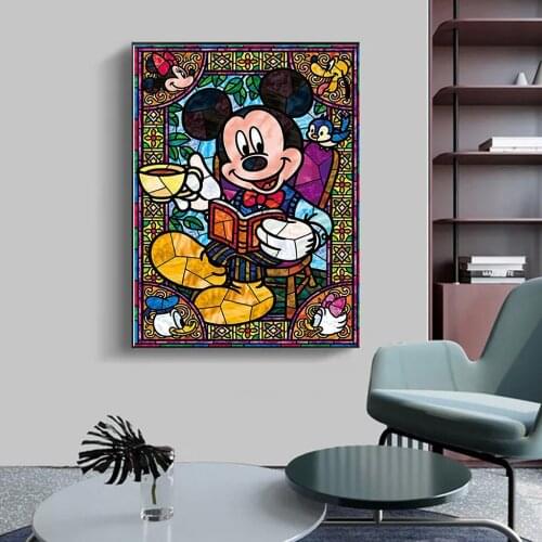 Diamond Painting Cute Mickey Mouse Disney Cartoons Dot Diamond Mosaic Cross Stitch Home Decorative Casual Interactive Dropship