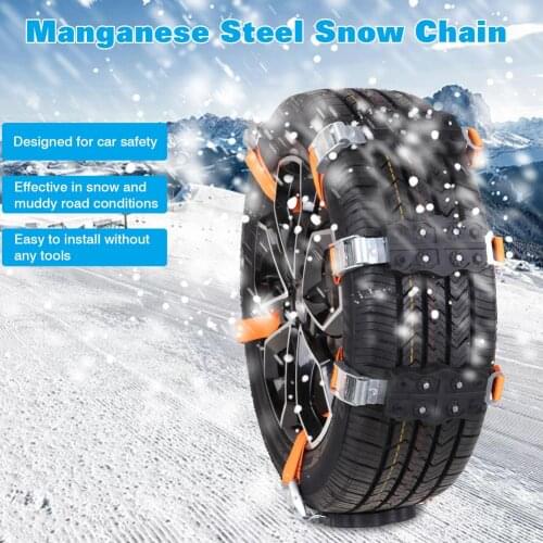2PCS Car Snow Chains Anti-slip Universal Rubber Nylon Chain Safe Driving For Snow Ice Sand Muddy Offroad For Most Car