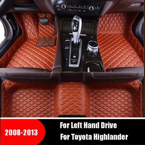 Car Floor Mat For Toyota Highlander Kluger 2013 2012 2011 2010 2009 2008 Carpets Auto Interior Foot Mat Accessories Car-styling
