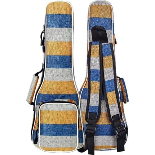 Ukulele strap ukulele bag Tricolor Stripes Ukulele Case Bag for Soprano Concert Tenor Ukulele 21'' 23'' 26'',0.5 In Thick Padded